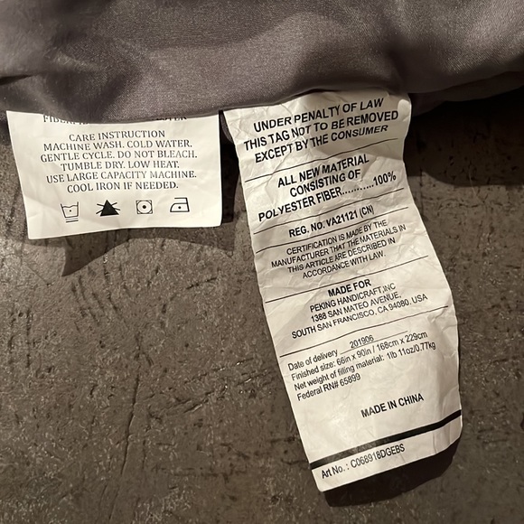 Twin XL Gray Grey.pleated comforter with sham dorm room bed college bedding - Picture 7 of 8